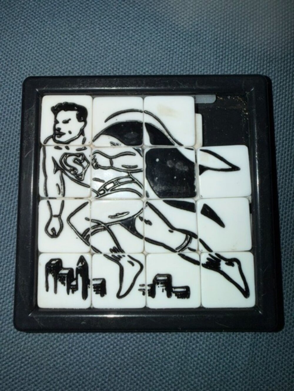 Vintage 1960s Roalex Superman Slide Puzzle DC Comics Silver Age Toy - Rare